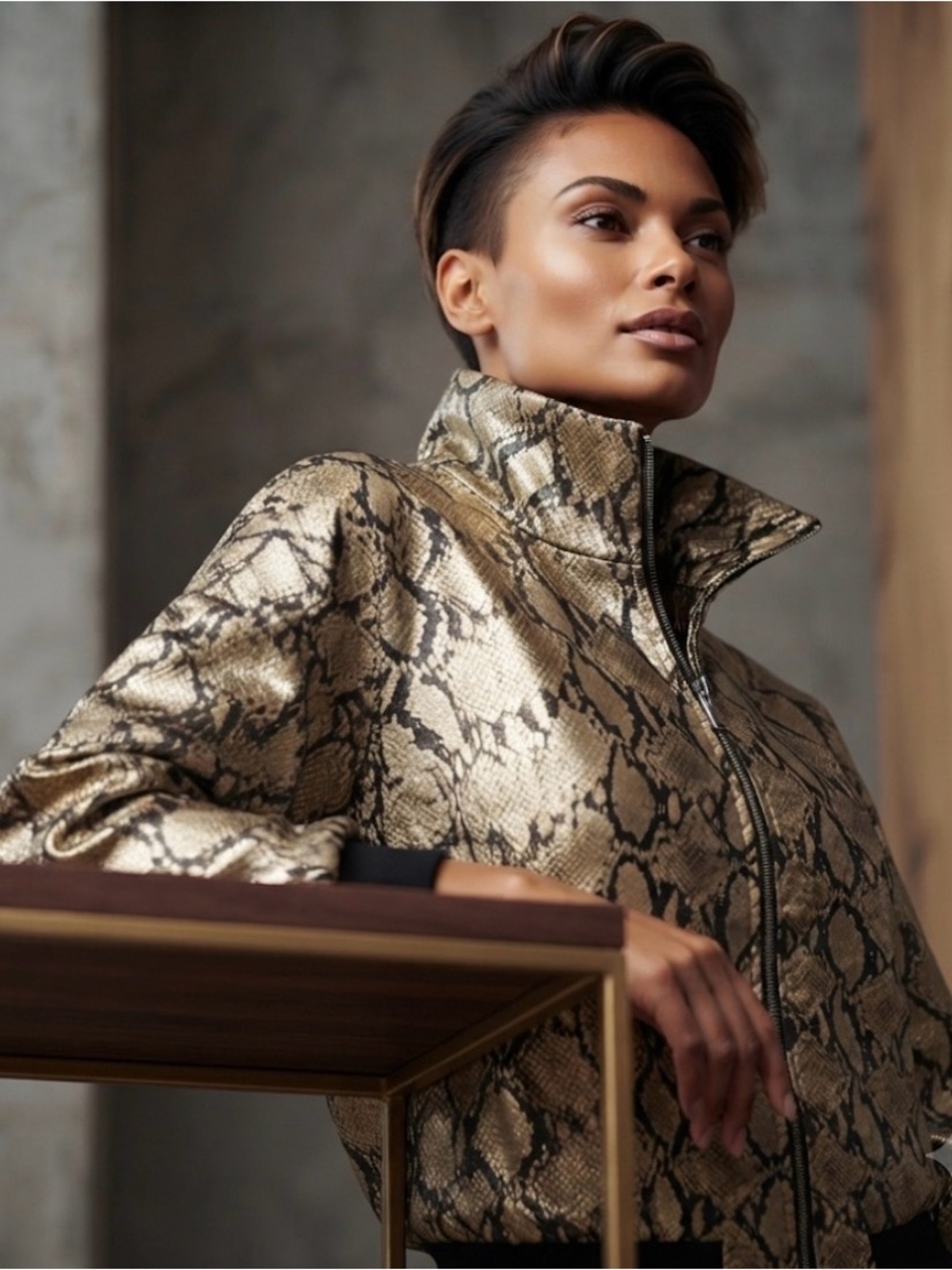Missguided Oversized Bomber Jacket Python Snake - Picture 3 of 10